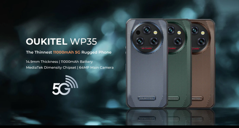 Oukitel WP35 — самый тонкий защищенный смартфон 5G с аккумулятором 11000 мАч